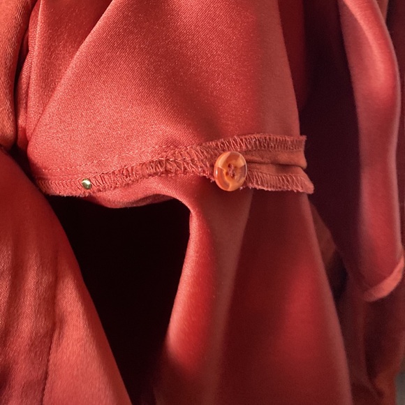Denim & Co. Suede Button Down Shacket Burnt Orange Plus Size 2x Shirt Jacket - Picture 7 of 8